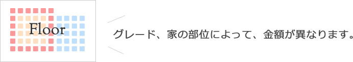 グレード、家の部位によって、金額が異なります。